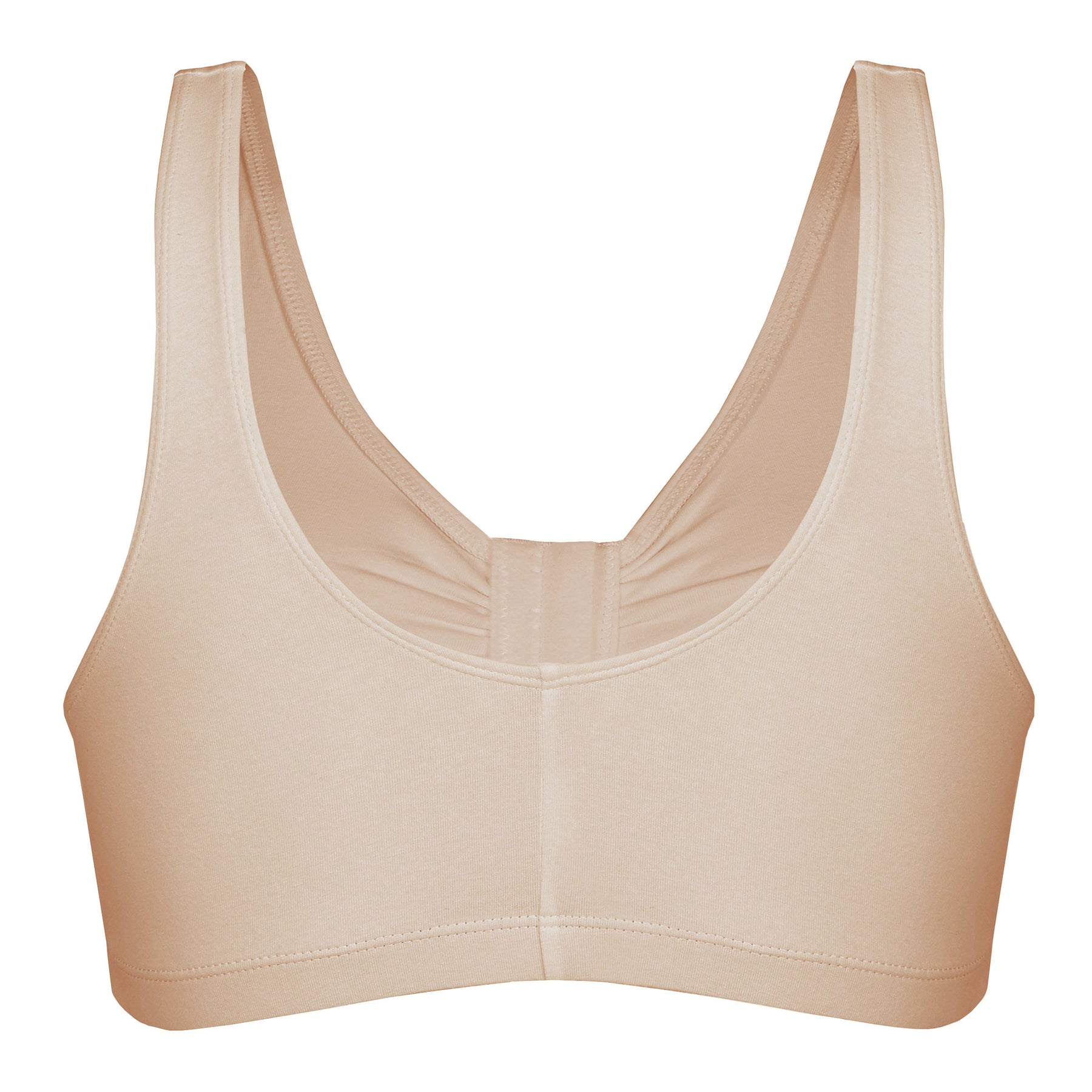 Comfortable Unlined Wireless Cotton Stretch Sports Bra with Front Closure