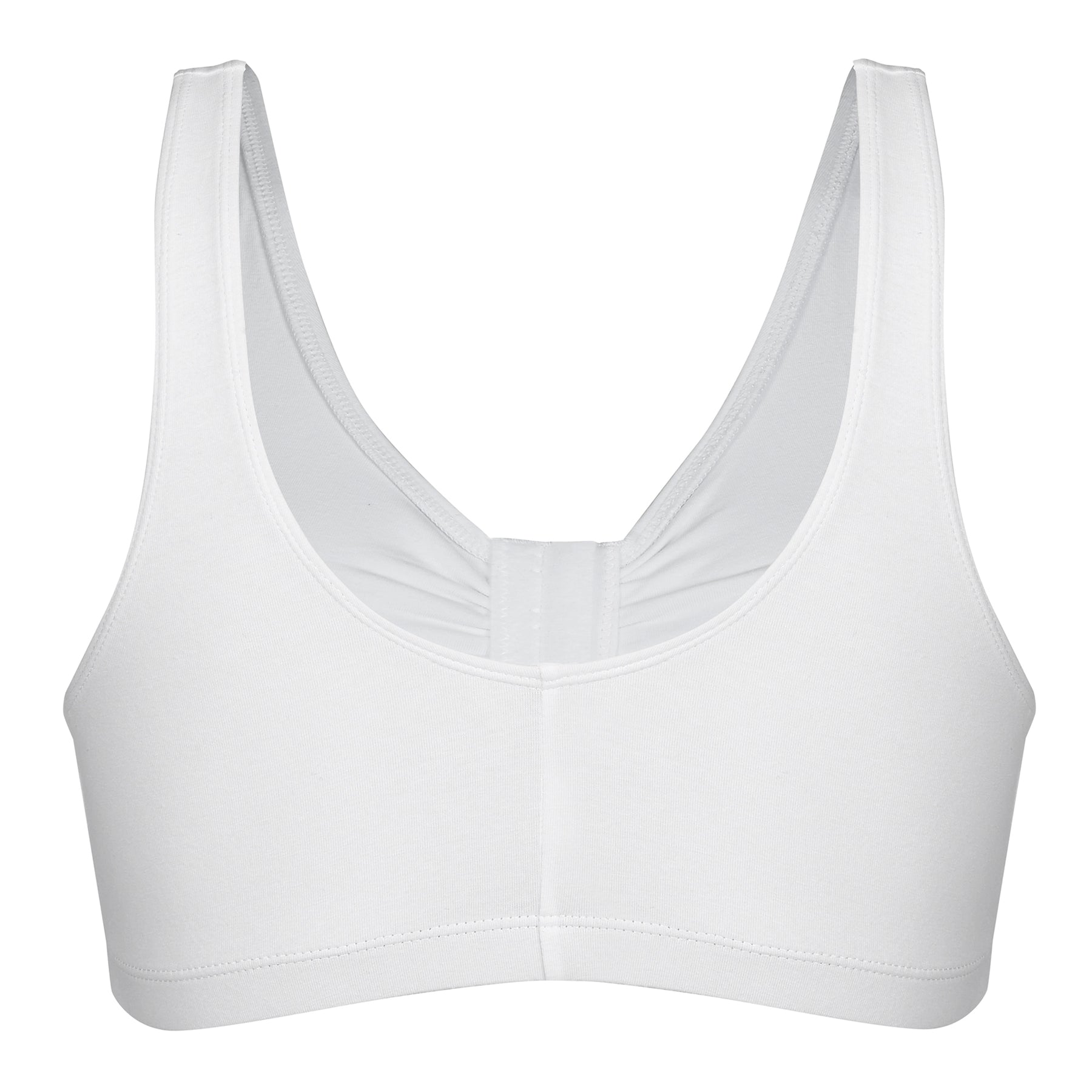 Comfortable Unlined Wireless Cotton Stretch Sports Bra with Front Closure