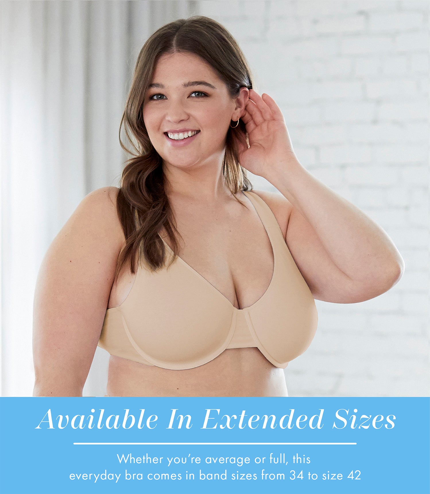 Cotton Stretch Medium Support T-Shirt Bra, Seamless Cups