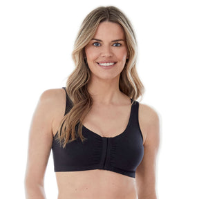 Comfortable Unlined Wireless Cotton Stretch Sports Bra with Front Closure