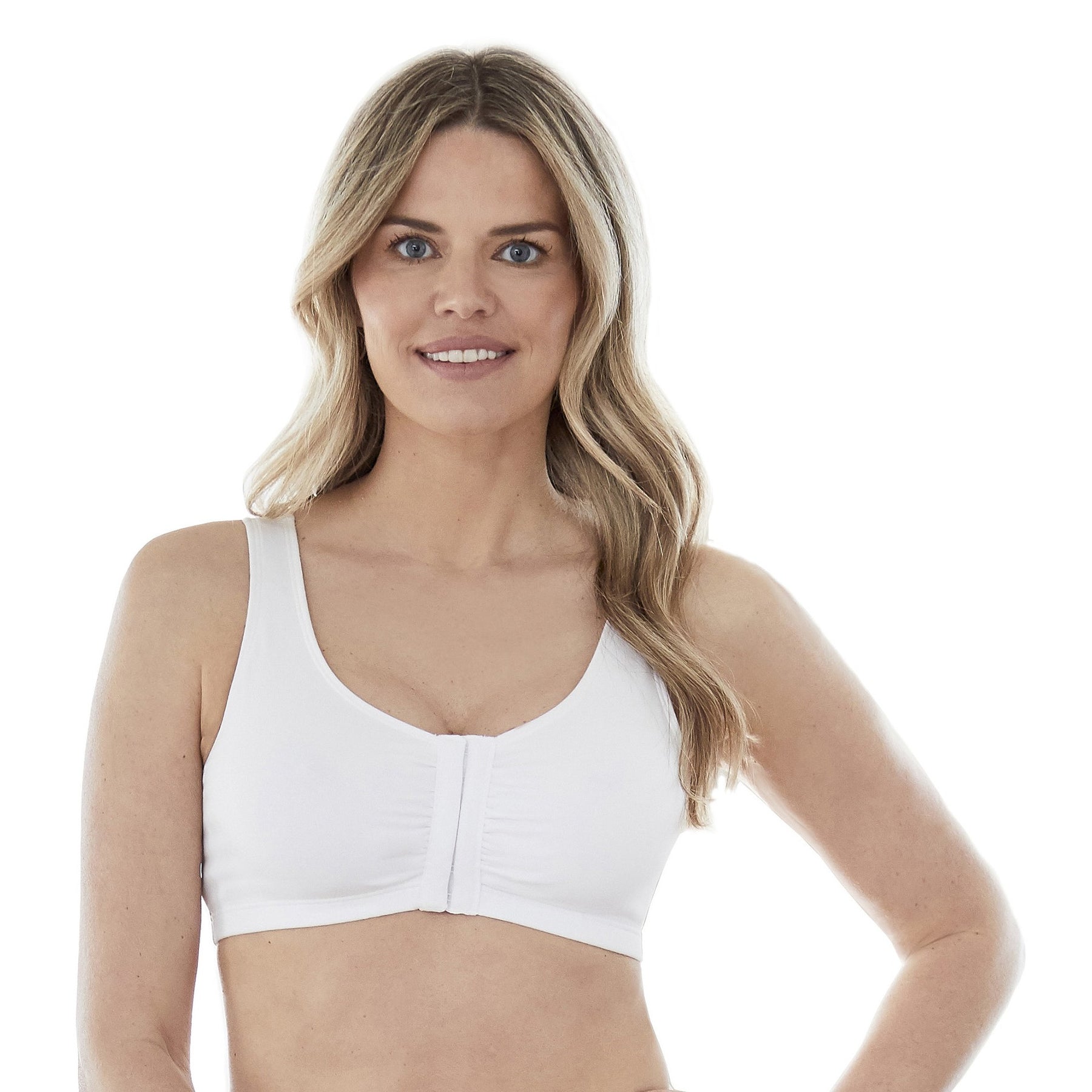 Comfortable Unlined Wireless Cotton Stretch Sports Bra with Front Closure