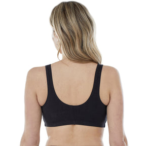 Comfortable Unlined Wireless Cotton Stretch Sports Bra with Front Closure