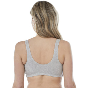 Comfortable Unlined Wireless Cotton Stretch Sports Bra with Front Closure
