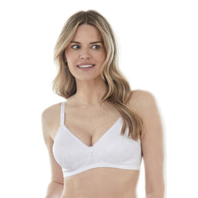 Floral Jacquard Wireless Soft Cup Bra with Lightly-Lined Cups