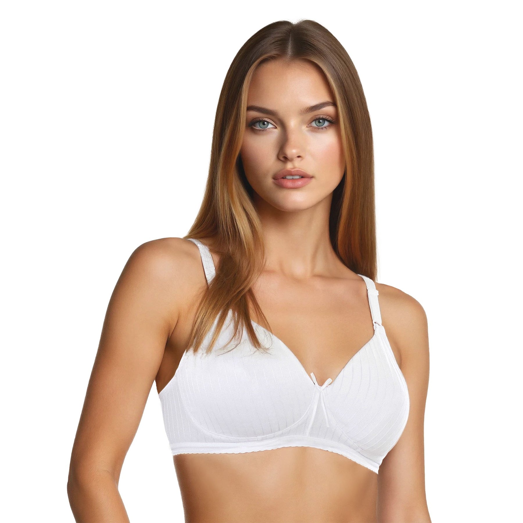 Striped Wireless Cotton Bra with Lightly-Lined Cups
