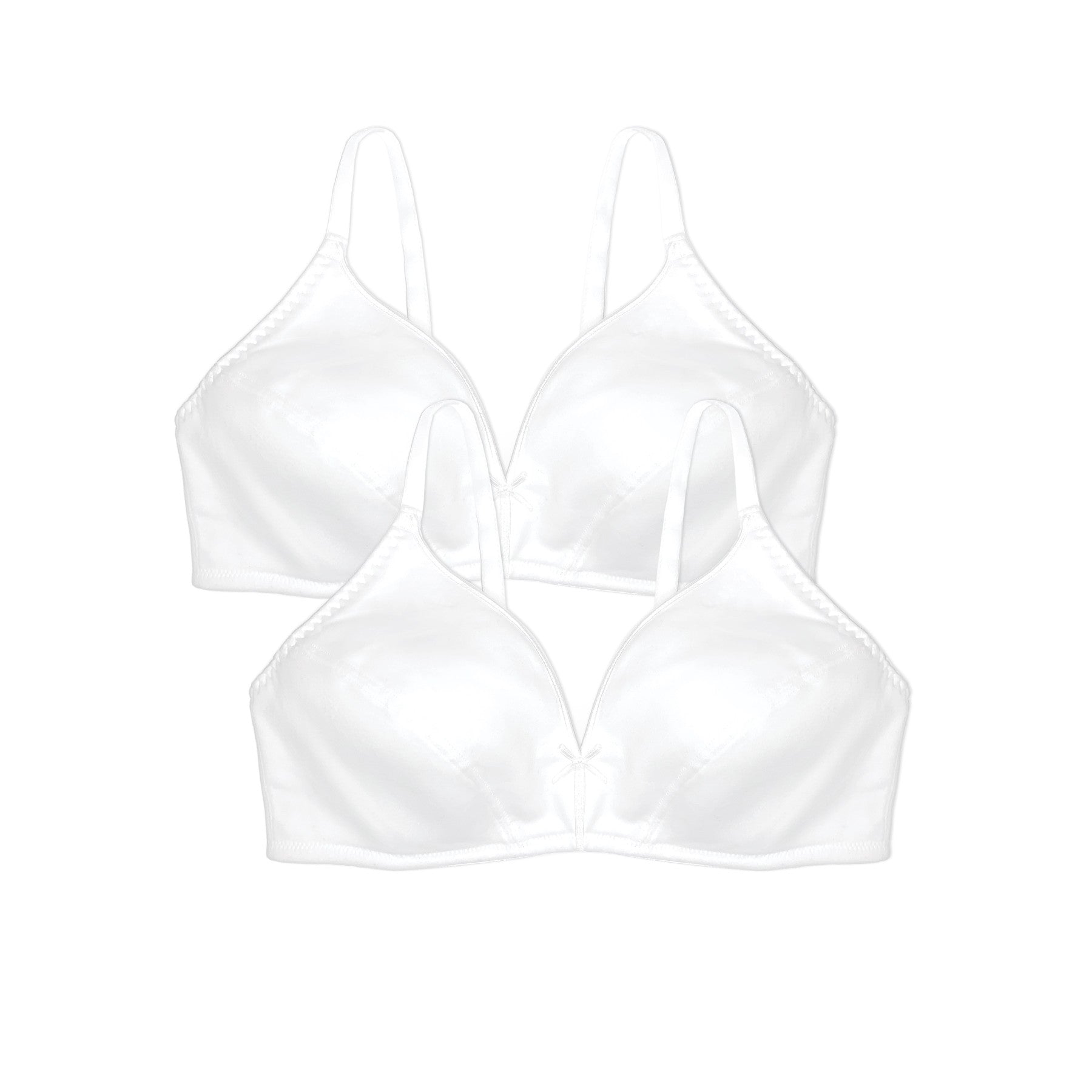 Cotton Wireless Bra with lightly lined cups, 2-Pack
