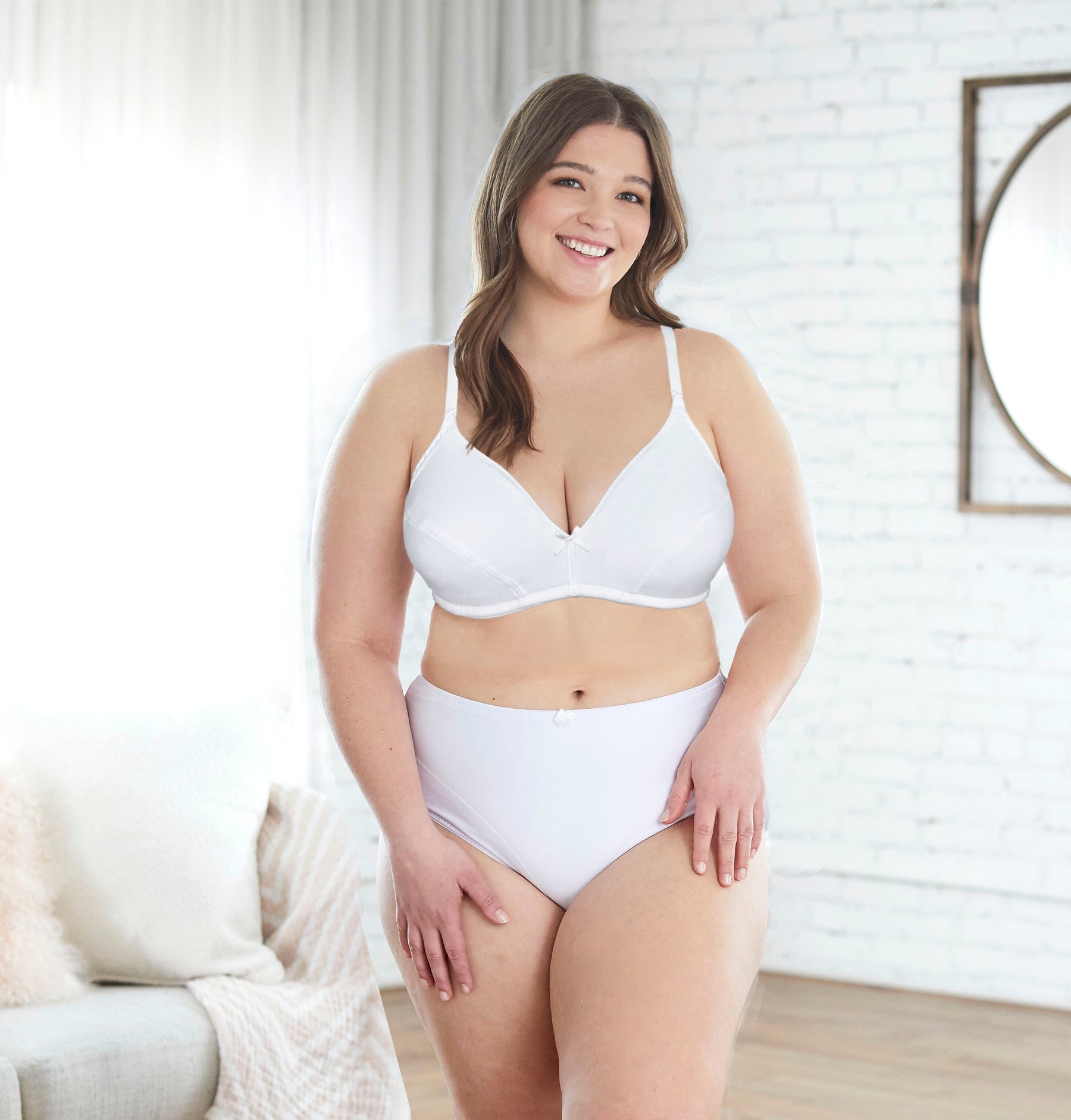 Cotton Wireless Bra with lightly lined cups, 2-Pack