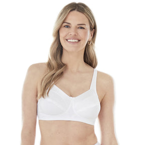 Satin Trim Wireless Cotton Bra with Unlined Cups