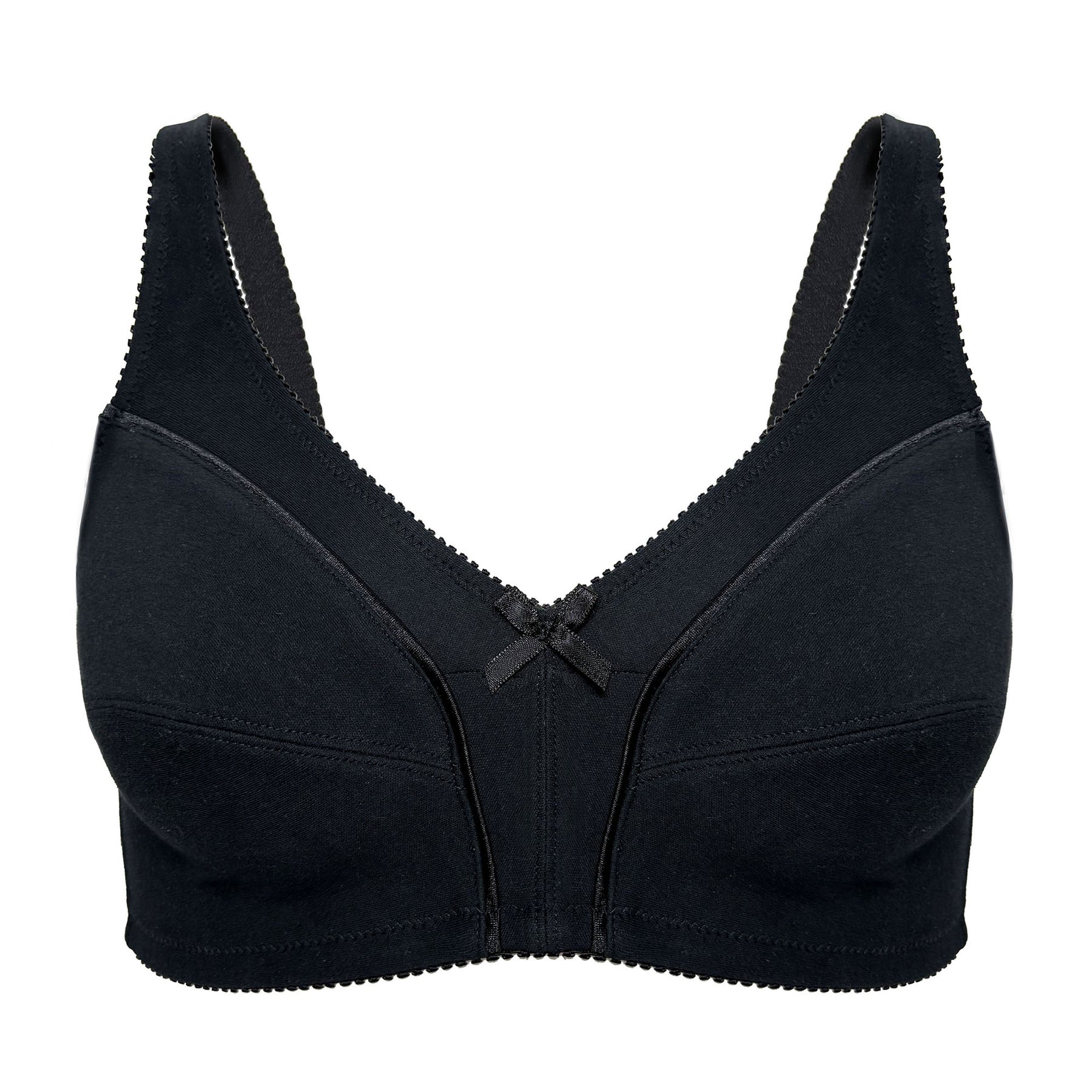 Comfortable Wireless Cotton Bra with Unlined Seamed Cups