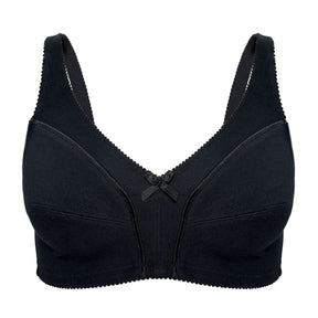 Comfortable Wireless Cotton Bra with Unlined Seamed Cups