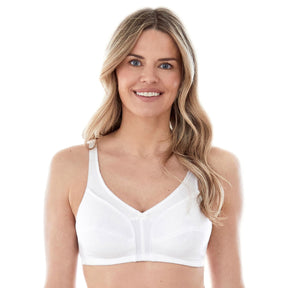 Comfortable Wireless Cotton Bra with Unlined Seamed Cups