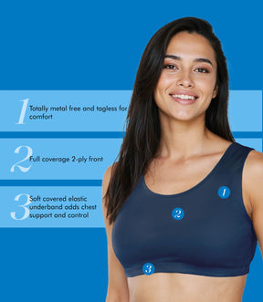 Tank Style Cotton Comfort Bra, 3-Pack