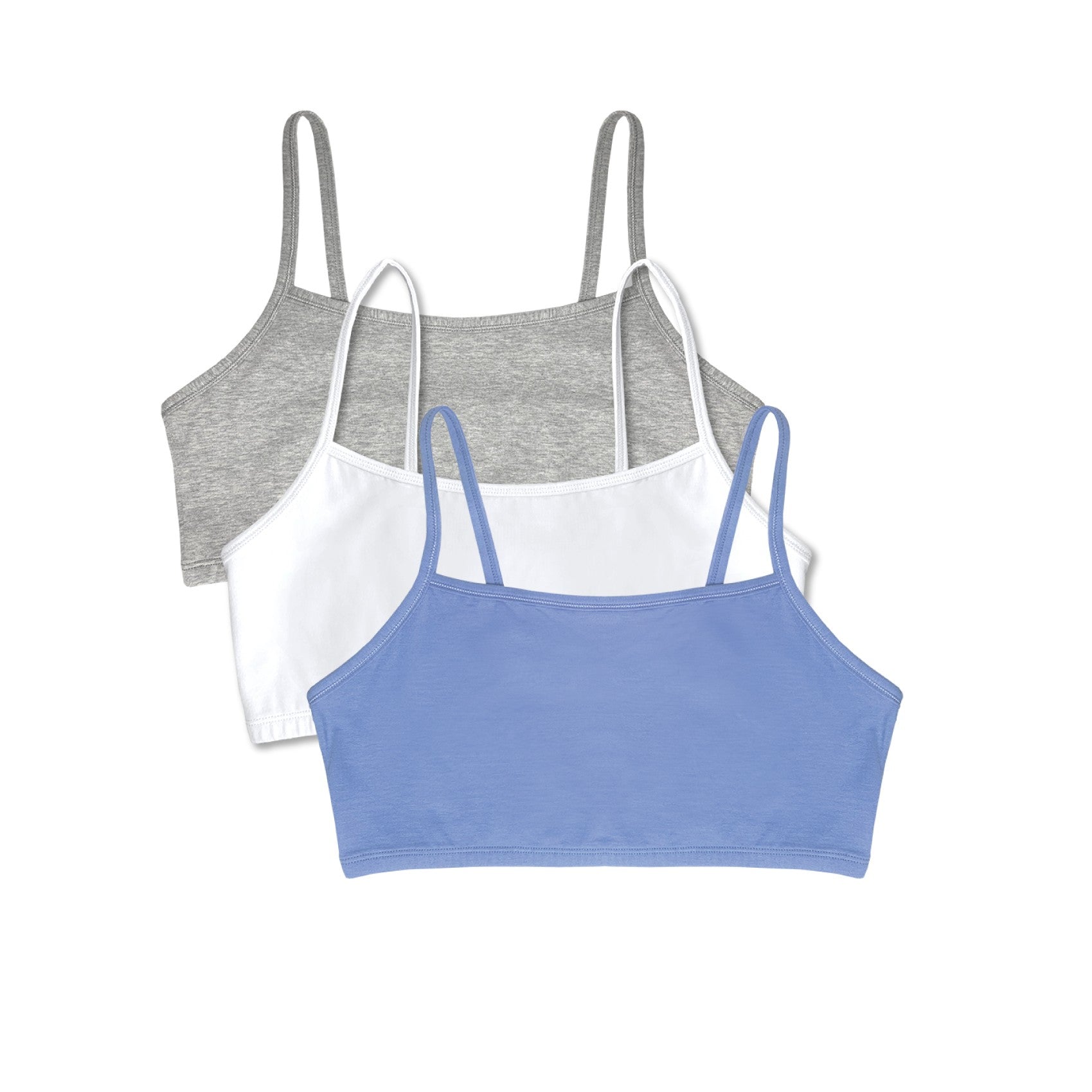 Spaghetti Strap Cotton Comfort Bra, 3-Pack