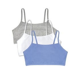 Spaghetti Strap Cotton Comfort Bra, 3-Pack