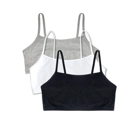 Spaghetti Strap Cotton Comfort Bra, 3-Pack
