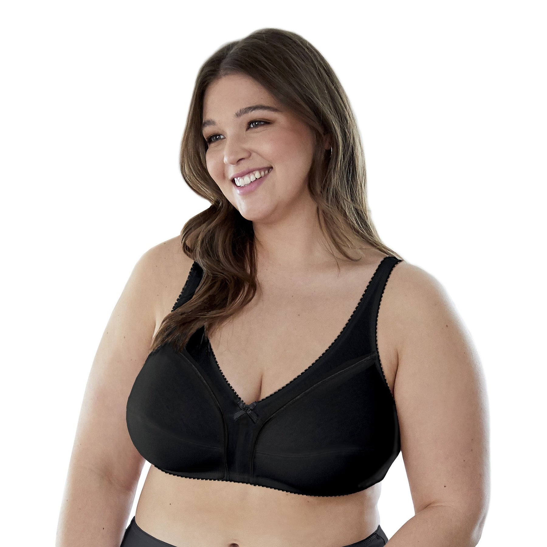 Comfortable Wireless Cotton Bra with Unlined Seamed Cups