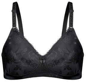 Floral Jacquard Wireless Soft Cup Bra with Lightly-Lined Cups