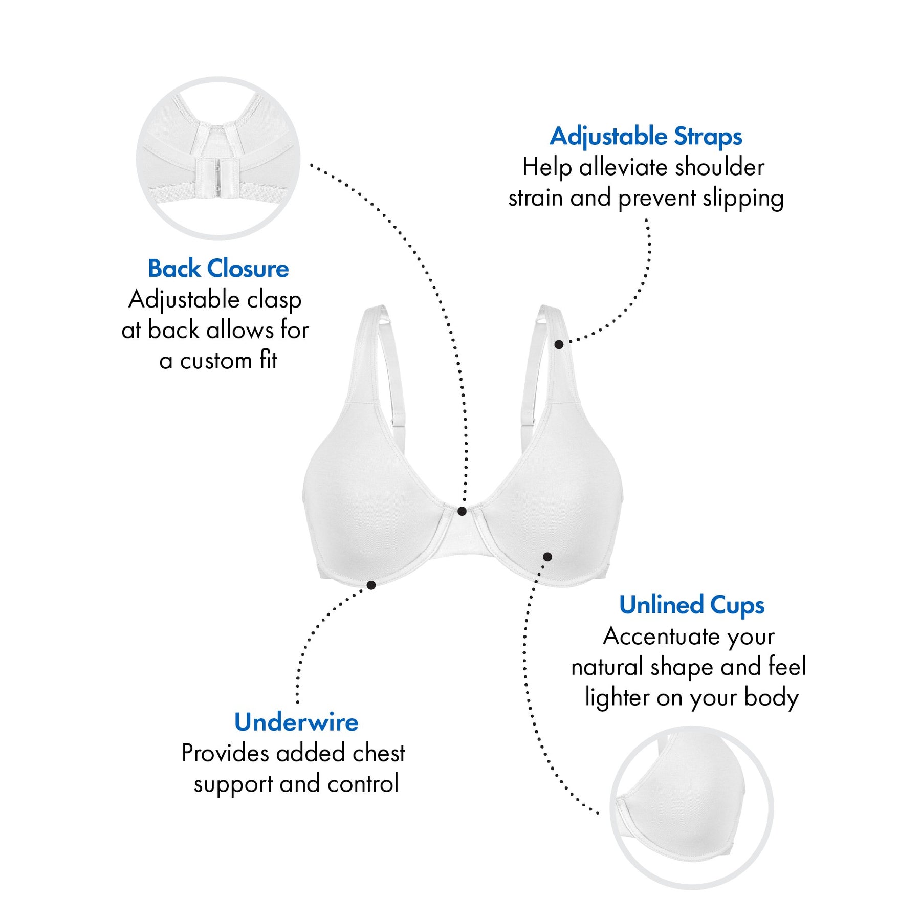Everyday Unlined Cotton Stretch T-Shirt Bra with Underwire Support