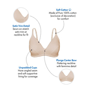 Cotton Wireless Bra with lightly lined cups, 2-Pack