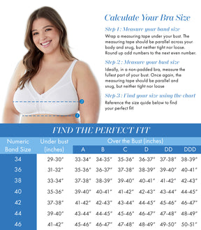 Comfortable Wireless Cotton Bra with Unlined Seamed Cups