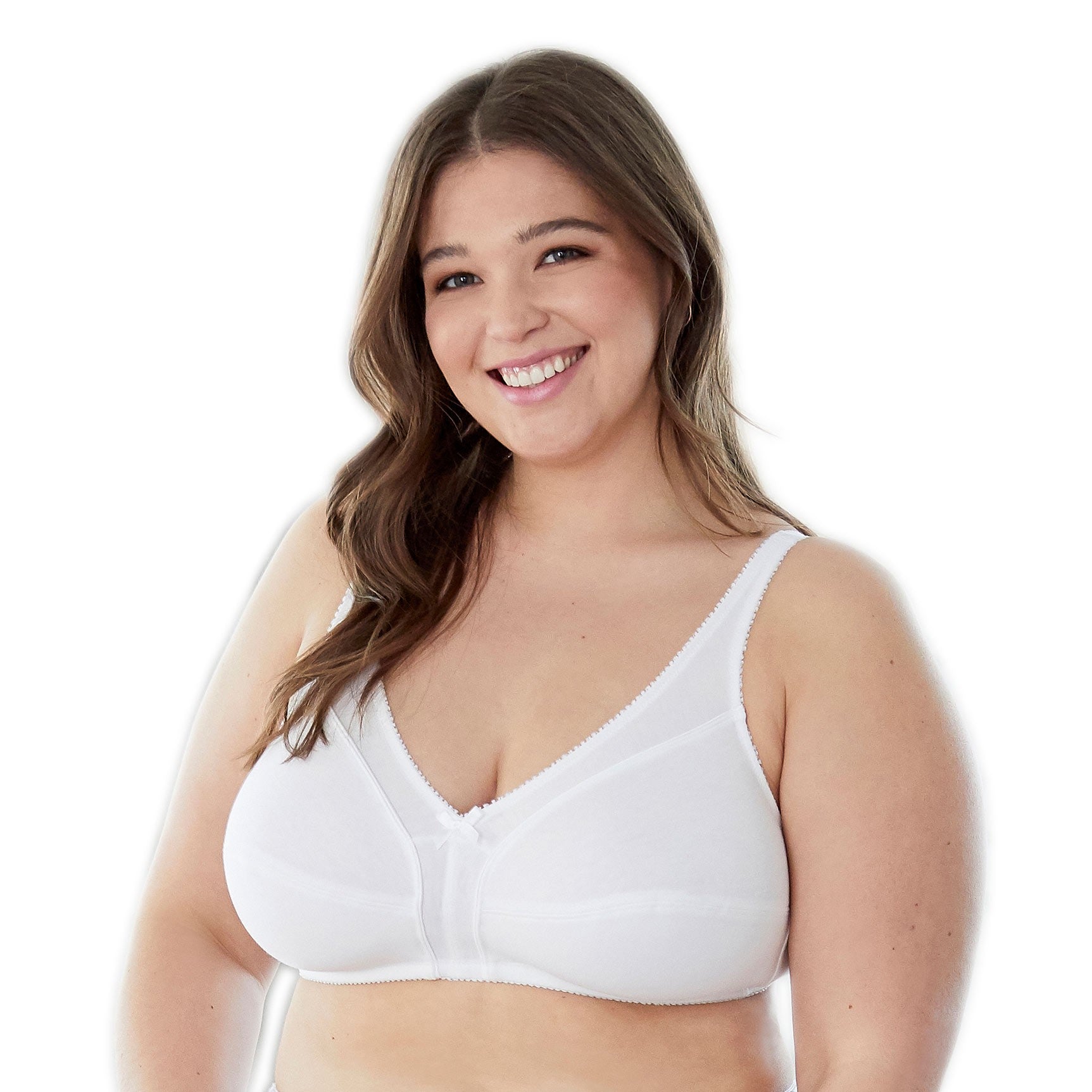 Comfortable Wireless Cotton Bra with Unlined Seamed Cups
