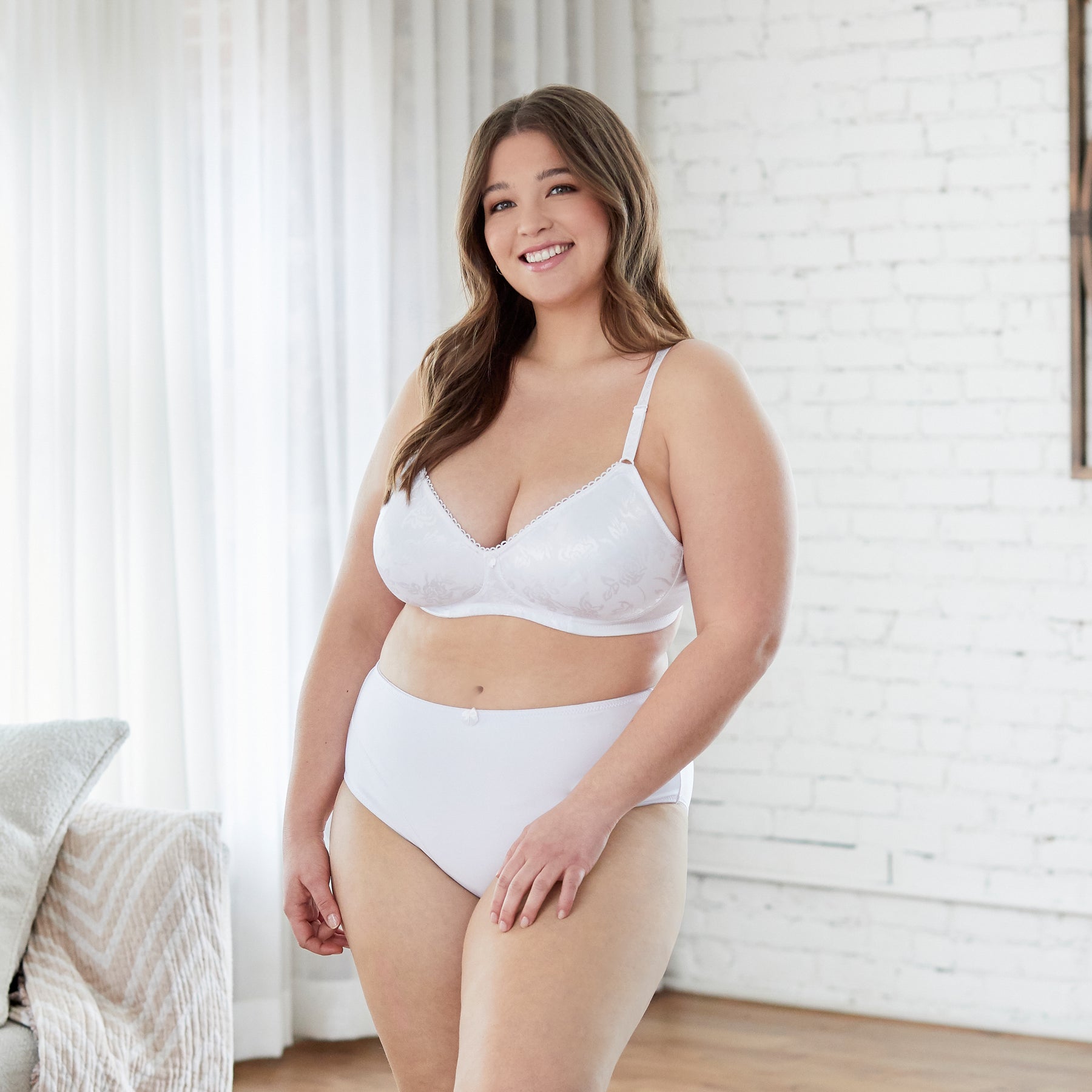 Plus Size Women's Cotton Wireless Lightly Padded T-Shirt Bra by Comfort  Choice in White (Size 40 DDD)