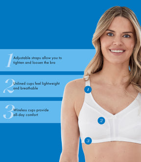 Comfortable Wireless Cotton Bra with Unlined Seamed Cups