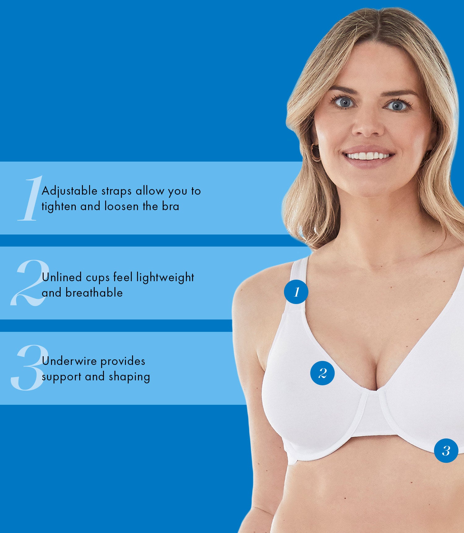 Everyday Unlined Cotton Stretch T-Shirt Bra with Underwire Support