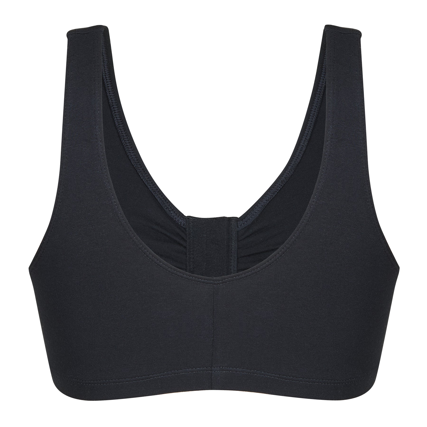 Women's Bestform 5006014 Comfort Cotton Blend Front Close Sports Bra (Black  46)