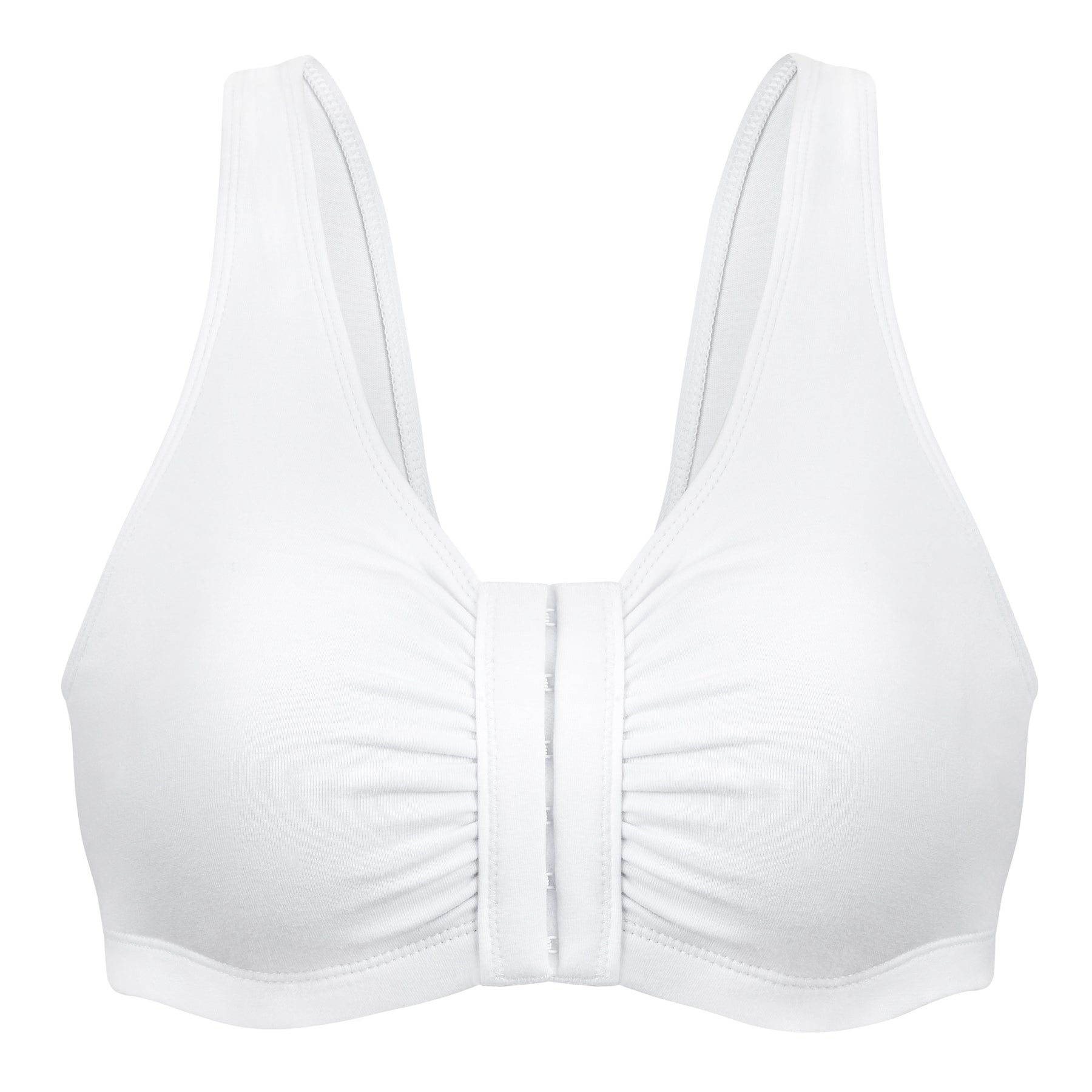 Comfortable Unlined Wireless Cotton Stretch Sports Bra with Front Closure