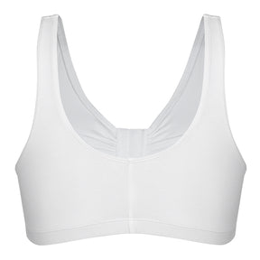 Bestform 9706014 Comfortable Unlined Wireless Cotton Stretch Sports Bra  with Front Closure : : Clothing, Shoes & Accessories