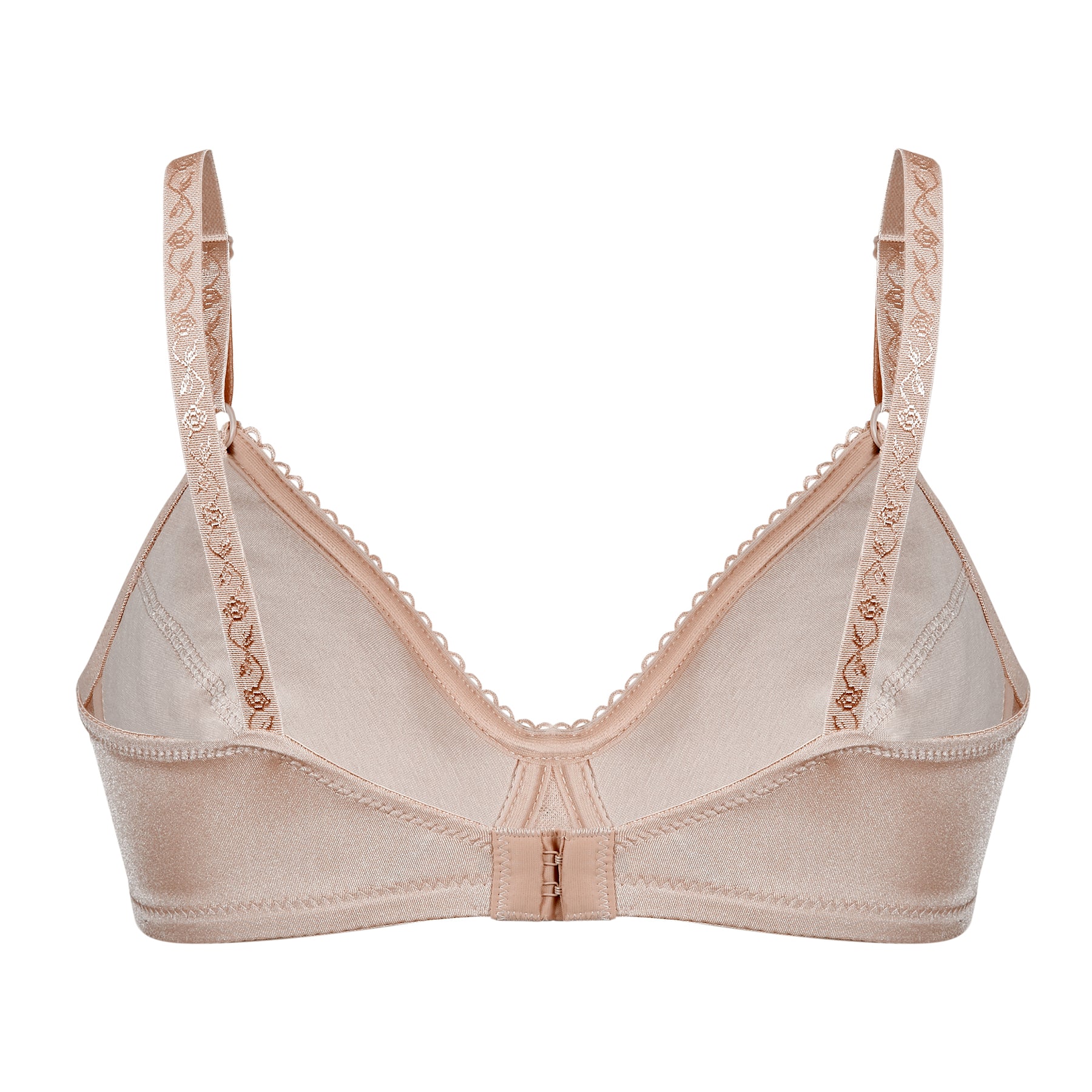 Floral Jacquard Wireless Soft Cup Bra with Lightly-Lined Cups