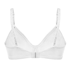 Cotton Lightly Lined No-Wire Bra with Lace