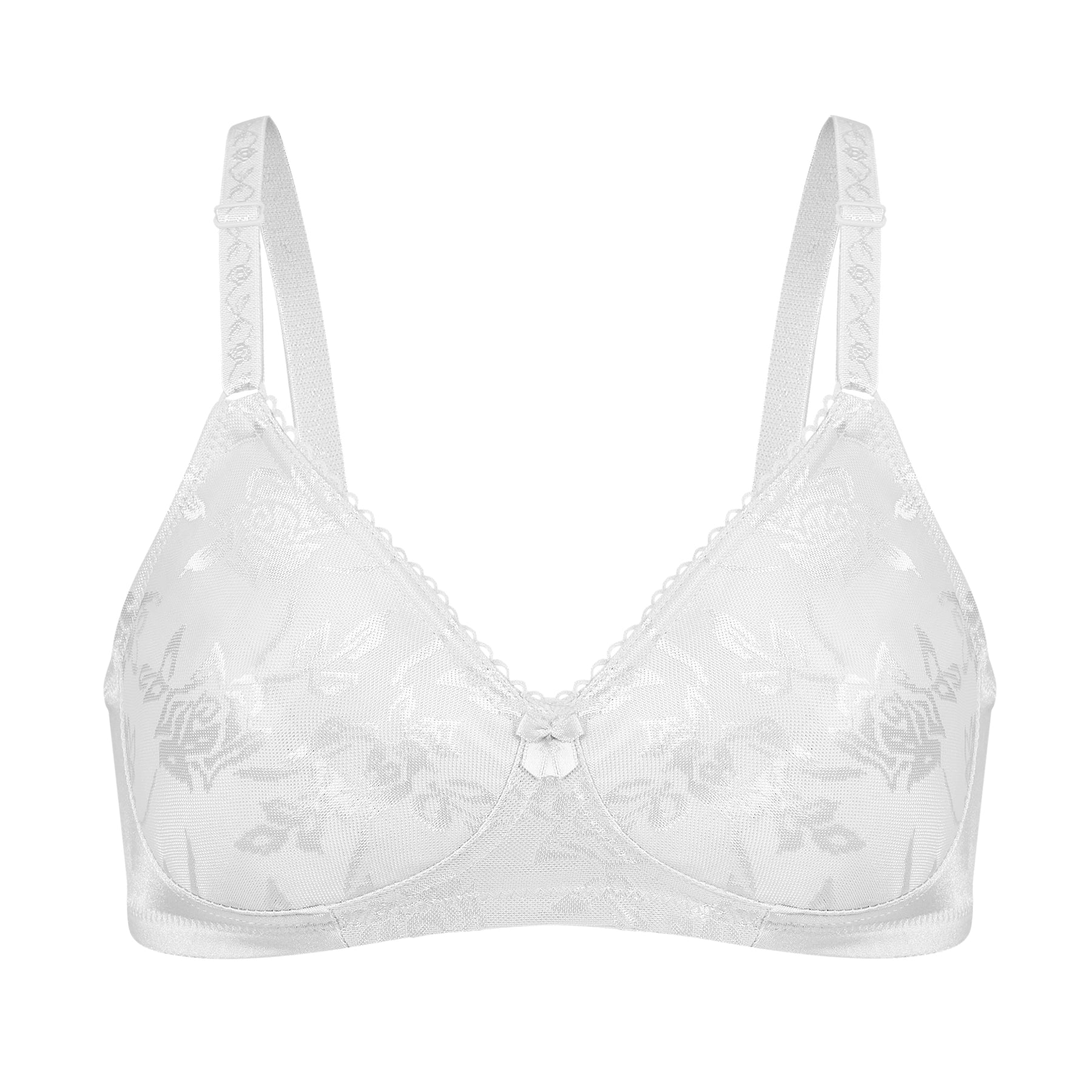 Bestform 5006222 Floral Jacquard Wireless Soft Cup Bra with Lightly-Lined  Cups