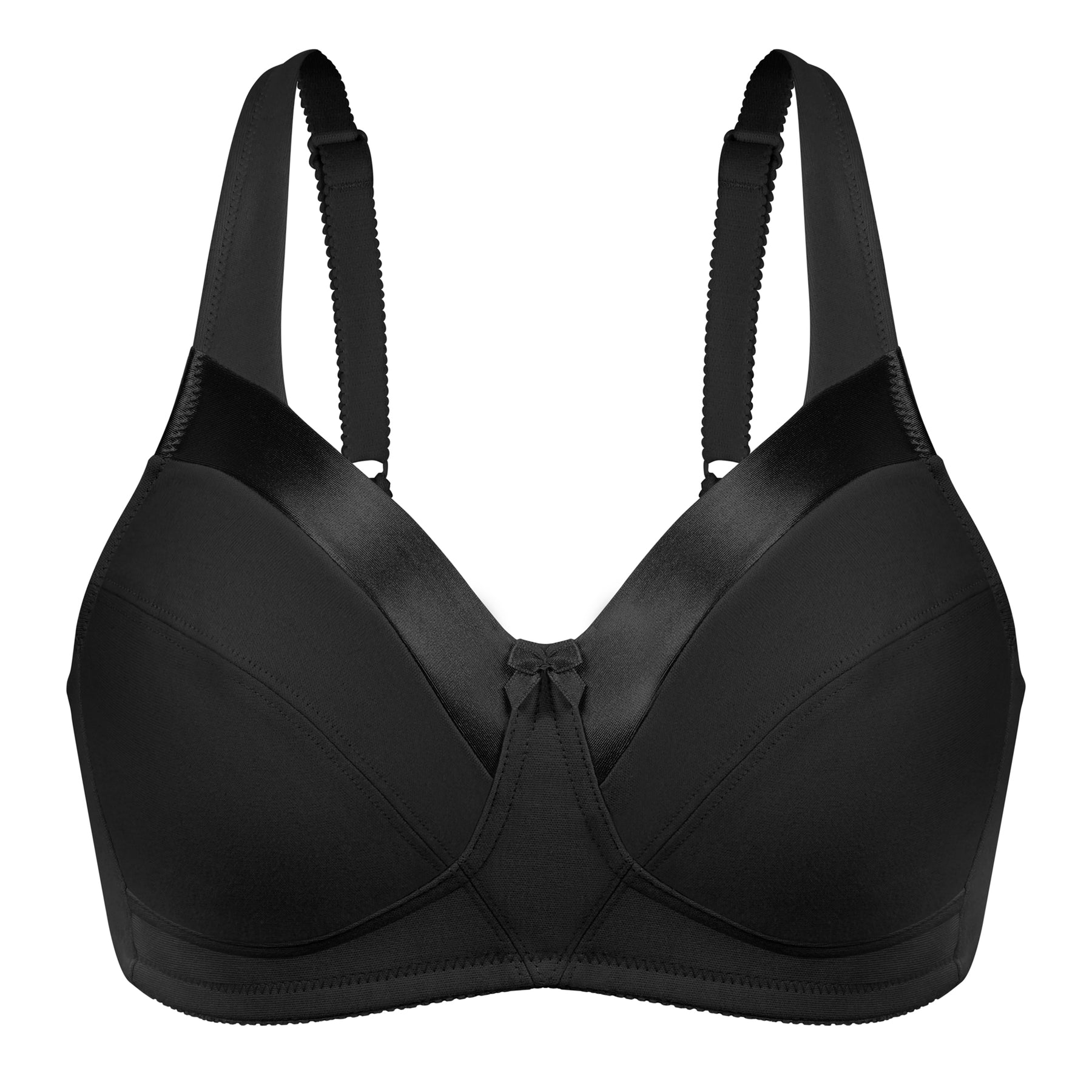 Satin Trim Wireless Cotton Bra with Unlined Cups